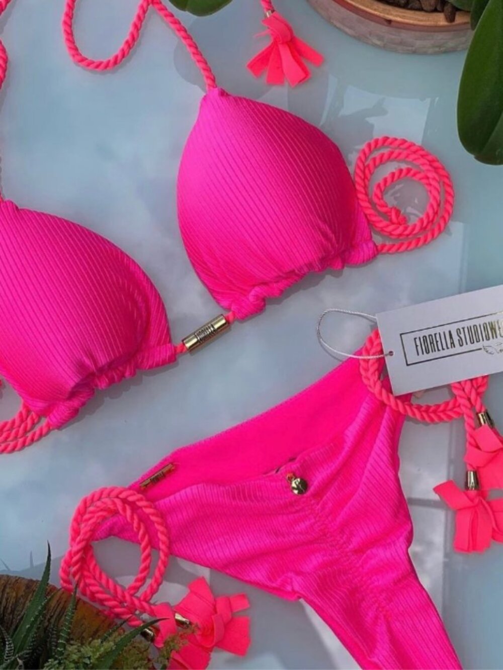 Pink Neon Brazilian Bikini.